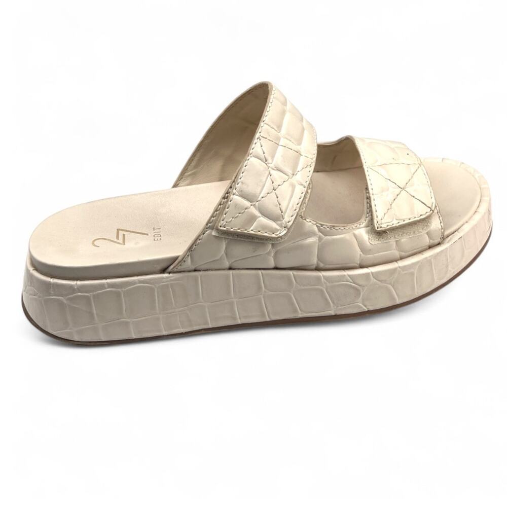 27 EDIT NATURALIZER | 10 | Slides Sandal Alligator Skin Cream Flats Womens